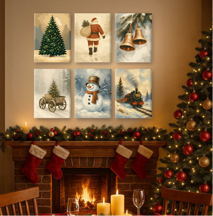 Peintures par numéro En route vers Noël en décoration murale – pour un Noël magique – Maison Artsen