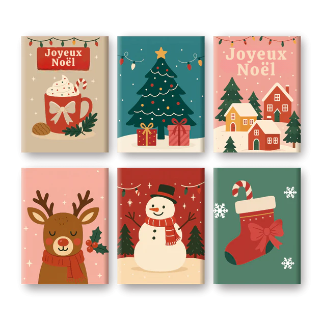 Coffret 6 peintures par numéro Esprit de Noël – pour retrouver l'esprit de Noël – Maison Artsen