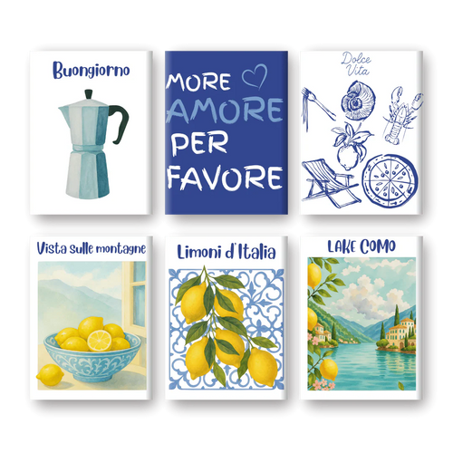 Coffret 6 peintures par numéro Été Italien – aux couleurs de l'Italie – Maison Artsen