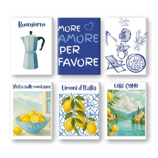 Coffret 6 peintures par numéro Été Italien – aux couleurs de l'Italie – Maison Artsen