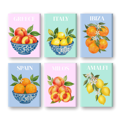 Coffret 6 peintures par numéro Fruit Méditerranéen – aux couleurs de l'Italie – Maison Artsen