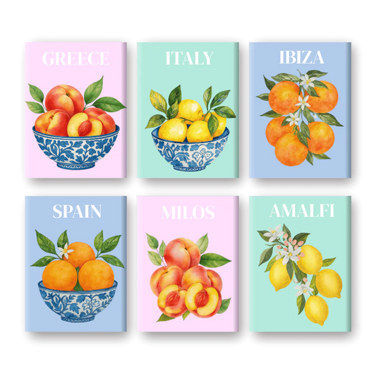 Coffret 6 peintures par numéro Fruit Méditerranéen – aux couleurs de l'Italie – Maison Artsen