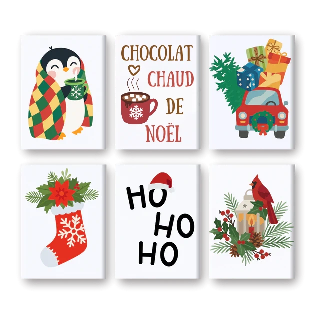 Coffret 6 peintures par numéro Hello Winter – pour accueillir l'hiver – Maison Artsen