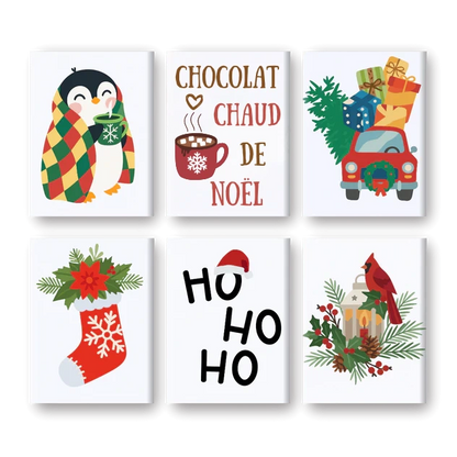 Coffret 6 peintures par numéro Hello Winter – pour accueillir l'hiver – Maison Artsen