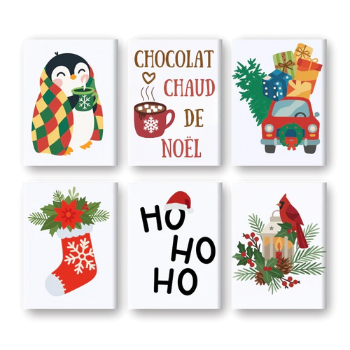 Coffret 6 peintures par numéro Hello Winter – pour accueillir l'hiver – Maison Artsen
