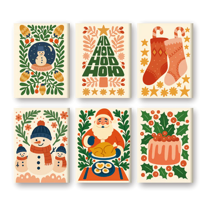 Coffret 6 peintures par numéro Ho-Ho-Ho – pour un Noël magique – Maison Artsen
