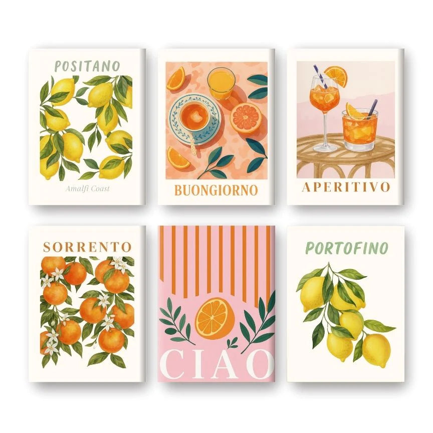 Coffret 6 peintures par numéro Italian Fruit – aux couleurs de l'Italie – Maison Artsen