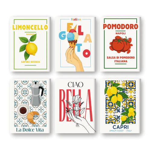 Coffret 6 peintures par numéro L’Italien – aux couleurs de l'Italie – Maison Artsen