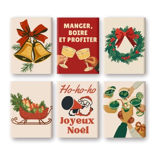 Coffret 6 peintures par numéro La fête de Noël – pour un Noël magique – Maison Artsen