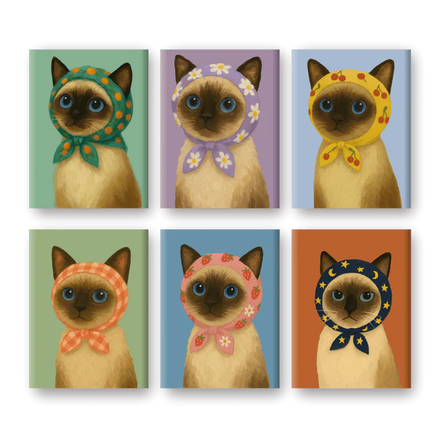 Coffret 6 peintures par numéro Le chat est roi – sur le thème des animaux – Maison Artsen