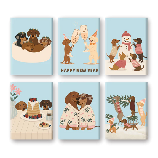 Coffret 6 peintures par numéro Les chiens fêtes aussi ! – sur le thème des animaux – Maison Artsen