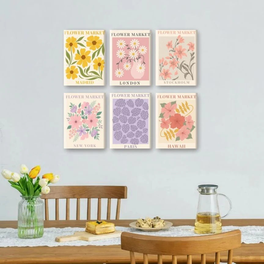 Peintures par numéro Marchés, Fleurs, Villes en décoration murale – sur le thème de la nature – Maison Artsen