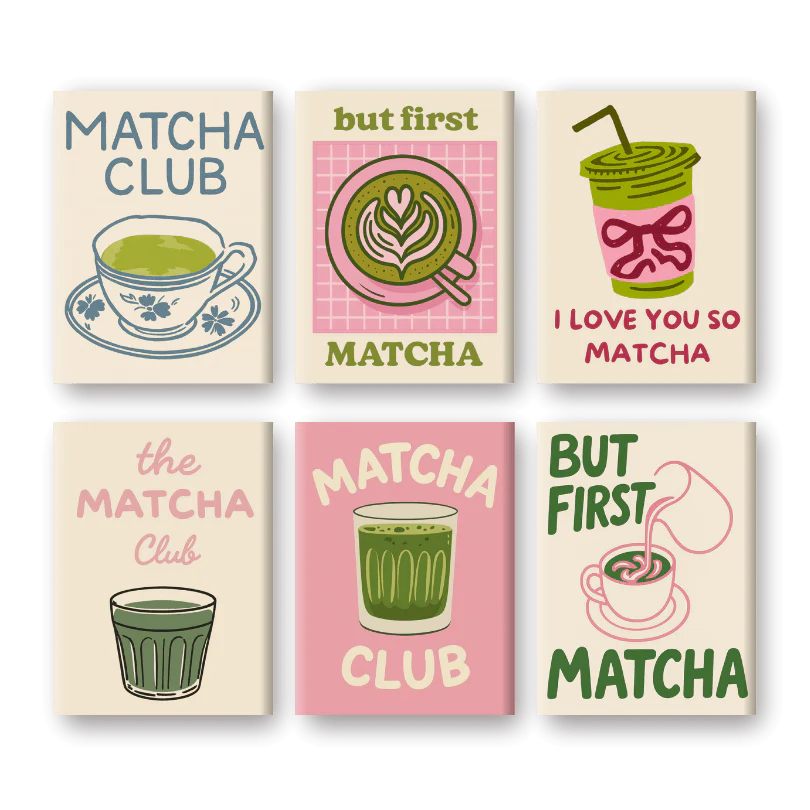 Coffret 6 peintures par numéro Matcha Club – aux couleurs inspirantes – Maison Artsen