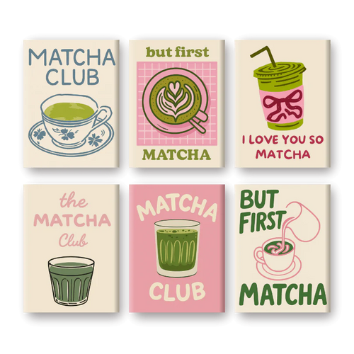 Coffret 6 peintures par numéro Matcha Club – aux couleurs inspirantes – Maison Artsen
