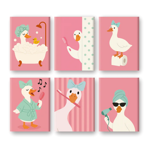 Coffret 6 peintures par numéro Mimi-Canard – sur le thème des animaux – Maison Artsen