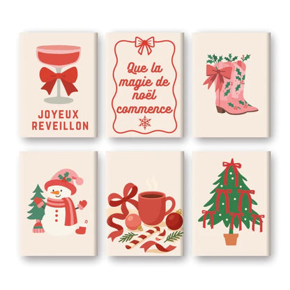 Coffret 6 peintures par numéro Noël glamour – pour un Noël magique – Maison Artsen