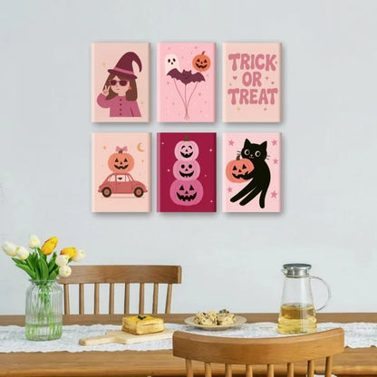 Peintures par numéro Pinkoween en décoration murale – sur le thème d'Halloween – Maison Artsen