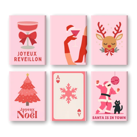 Coffret 6 peintures par numéro Réveillon Girly – pour un Noël magique – Maison Artsen