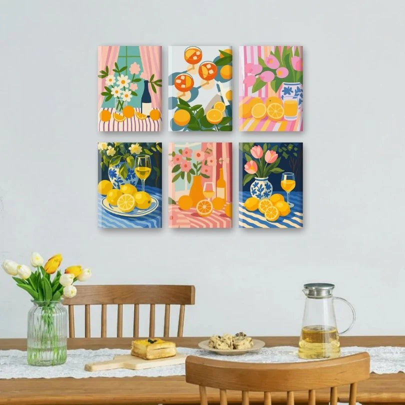 Peintures par numéro Verre & Fleurs en décoration murale – sur le thème des fleurs – Maison Artsen