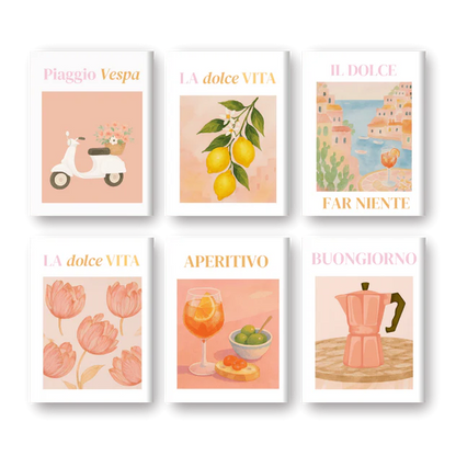 Coffret 6 peintures par numéro Vibes Italiennes – aux couleurs de l'Italie – Maison Artsen