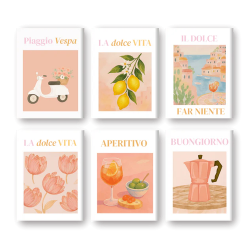 Coffret 6 peintures par numéro Vibes Italiennes – aux couleurs de l'Italie – Maison Artsen
