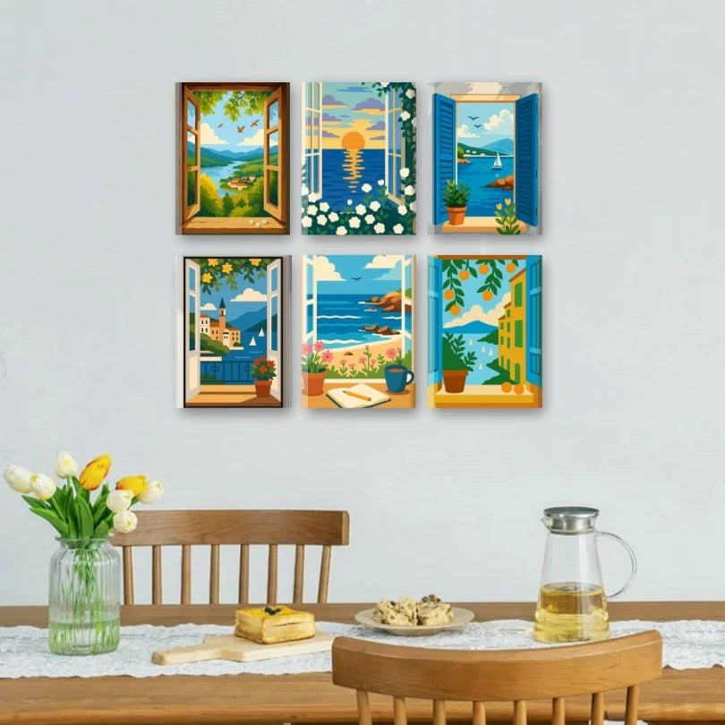 Peintures par numéro Vues sur la mer en décoration murale – aux paysages inspirants – Maison Artsen