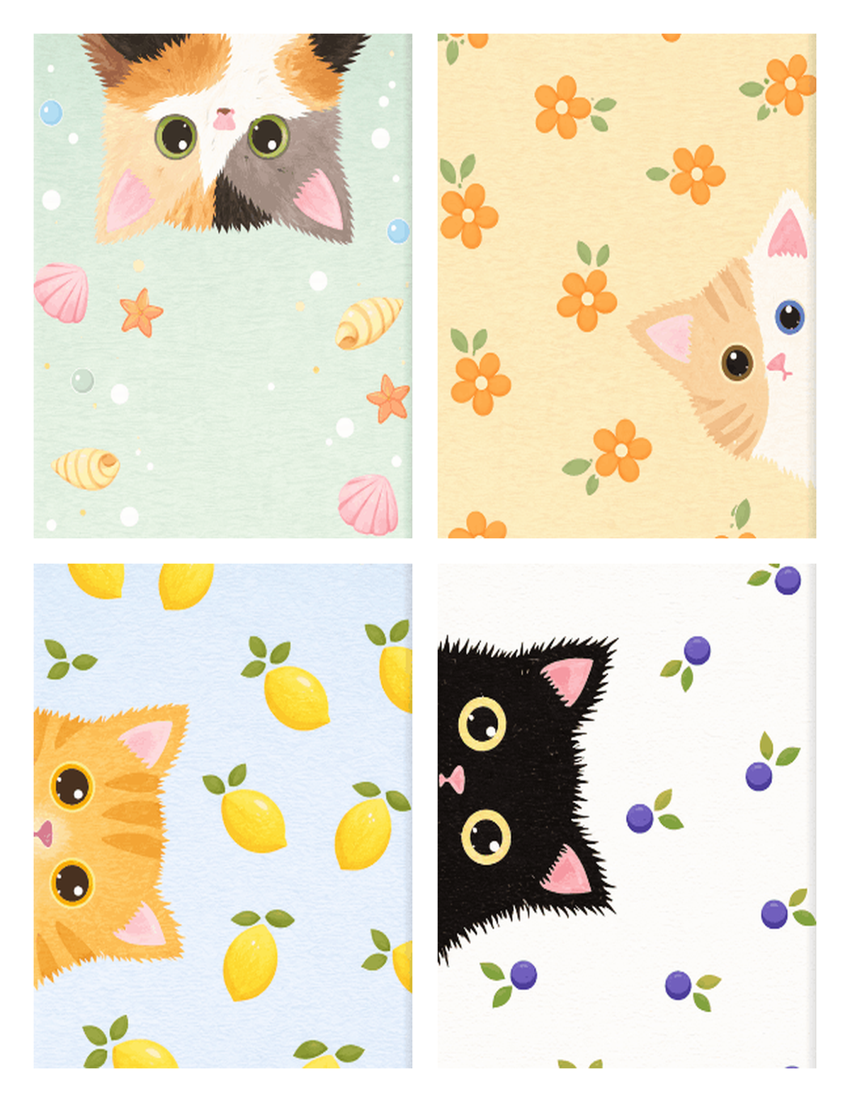 Coffret de 4 peintures par numéro Chatons Curieux, les mini-toiles à plat, Maison Artsen