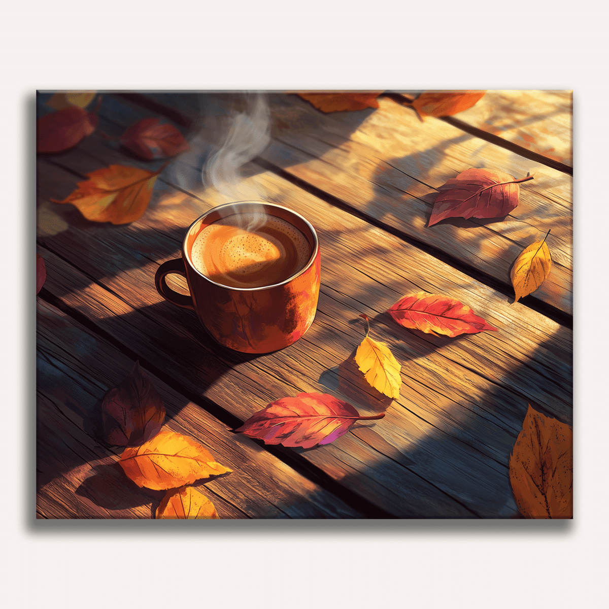 Peinture par numéro adulte Matin d'Automne, visuel complet du design sur toile, Maison Artsen