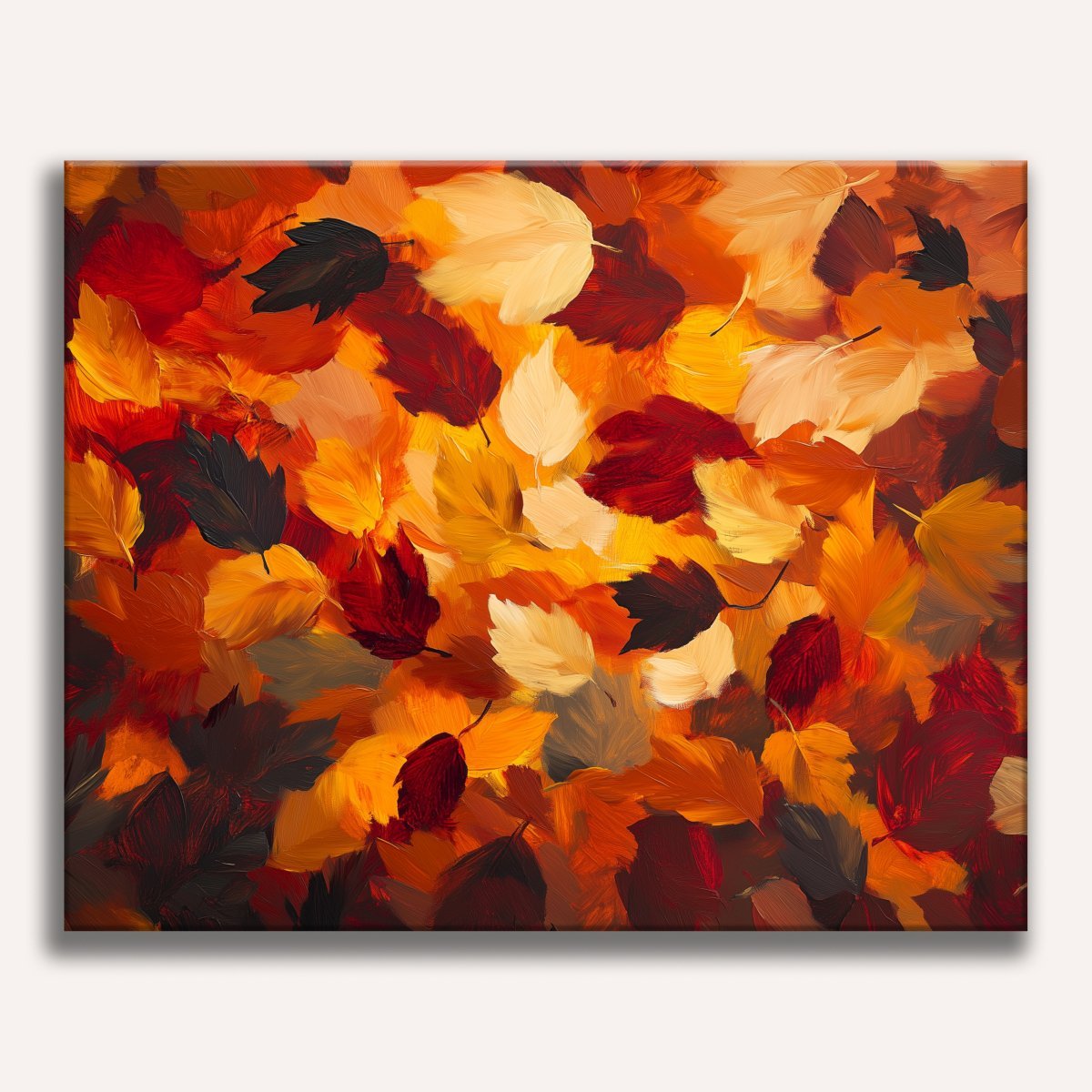 Peinture par numéro adulte Tapis de Feuilles Mortes, visuel complet du design sur toile, Maison Artsen