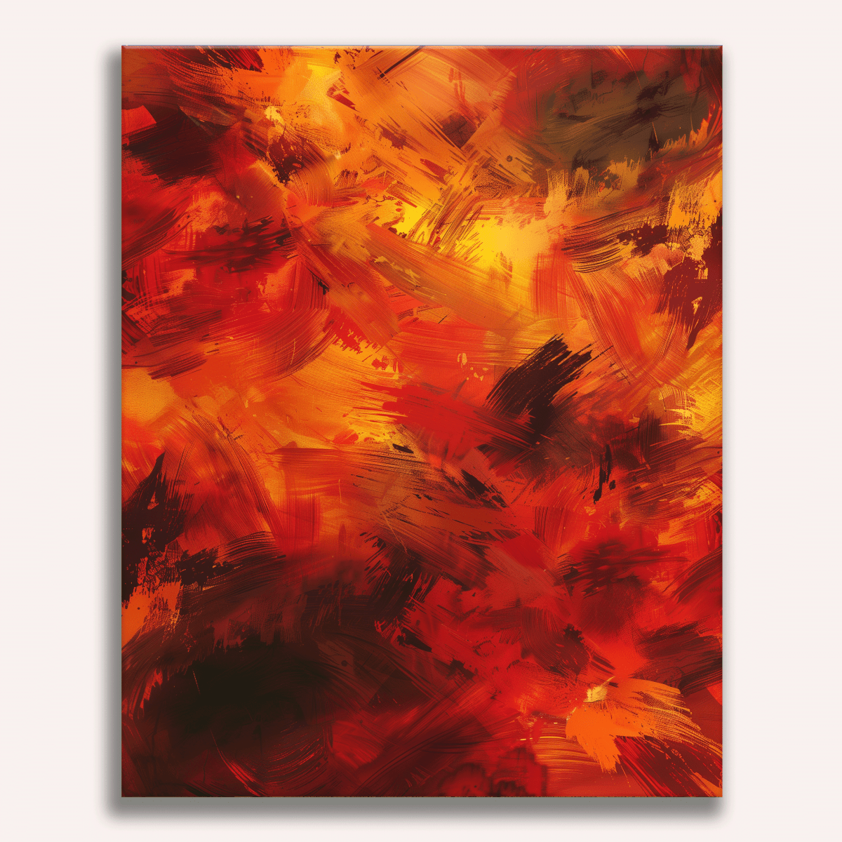 Peinture par numéro adulte Automne Abstrait, visuel complet du design sur toile, Maison Artsen
