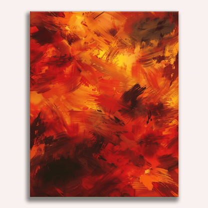 Peinture par numéro adulte Automne Abstrait, visuel complet du design sur toile, Maison Artsen
