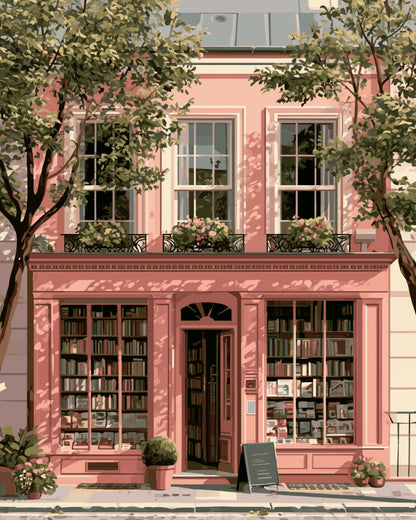 Peinture par numéro adulte Thérapie par les Livres, visuel complet du design sur toile, Maison Artsen