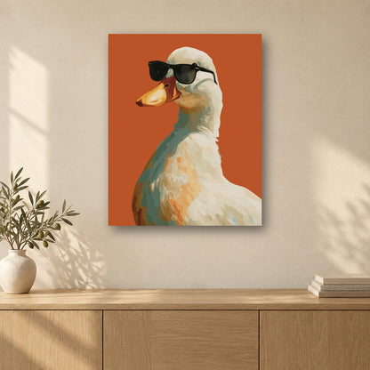 Tableau peinture par numéro Le Canard Branché accroché dans un intérieur décoré, Maison Artsen