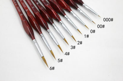 Set of 9 Multi-Size Brushes – Wooden Handles – Maison Artsen