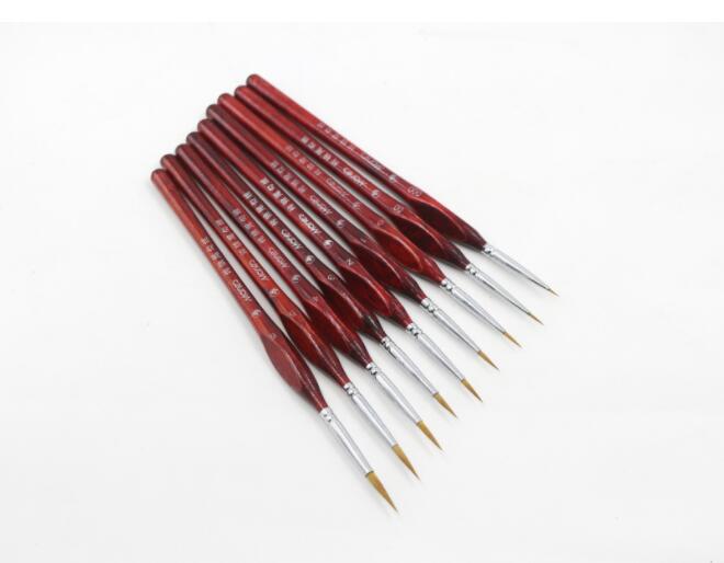 Set of 9 Multi-Size Brushes – Wooden Handles – Maison Artsen