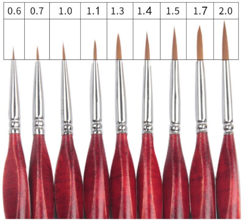 Set of 9 Multi-Size Brushes – Wooden Handles – Maison Artsen