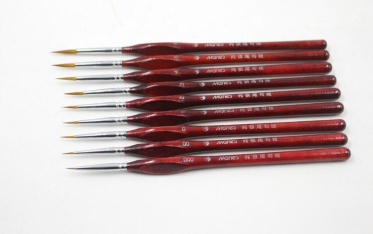 Set of 9 Multi-Size Brushes – Wooden Handles – Maison Artsen
