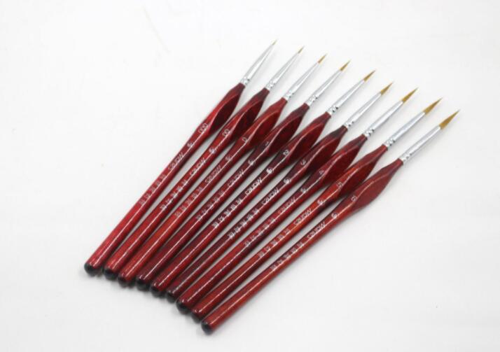 Set of 9 Multi-Size Brushes – Wooden Handles – Maison Artsen