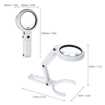 Folding LED Magnifier – 5× and 11× Magnification – Maison Artsen