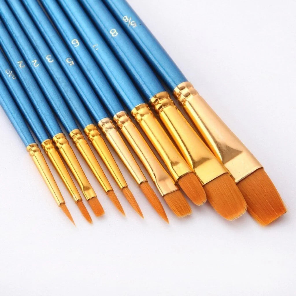 Peintures par numéro Pack de 12 pinceaux en décoration murale – aux couleurs inspirantes – Maison Artsen