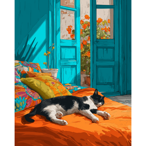 Sieste Colorée - Tableau peinture par numéro