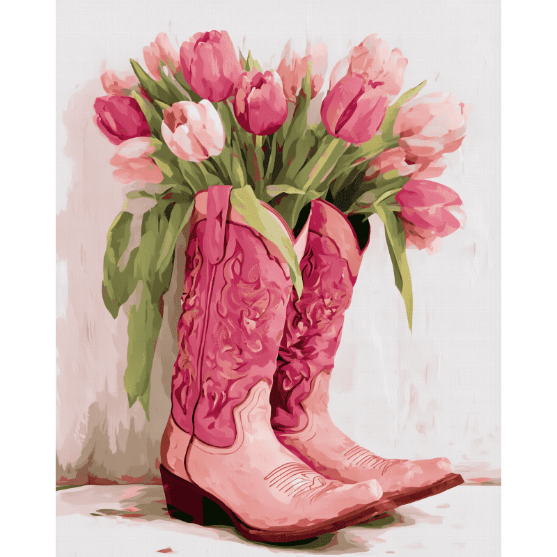 Tulip Cowgirl Boots Paint-by-Numbers Kit – Maison Artsen