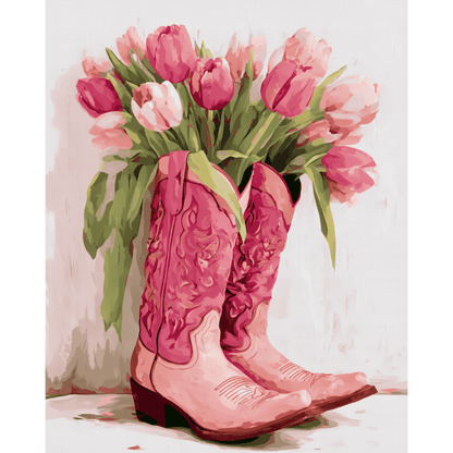 Tulipes Cowgirl - Tableau peinture par numéro