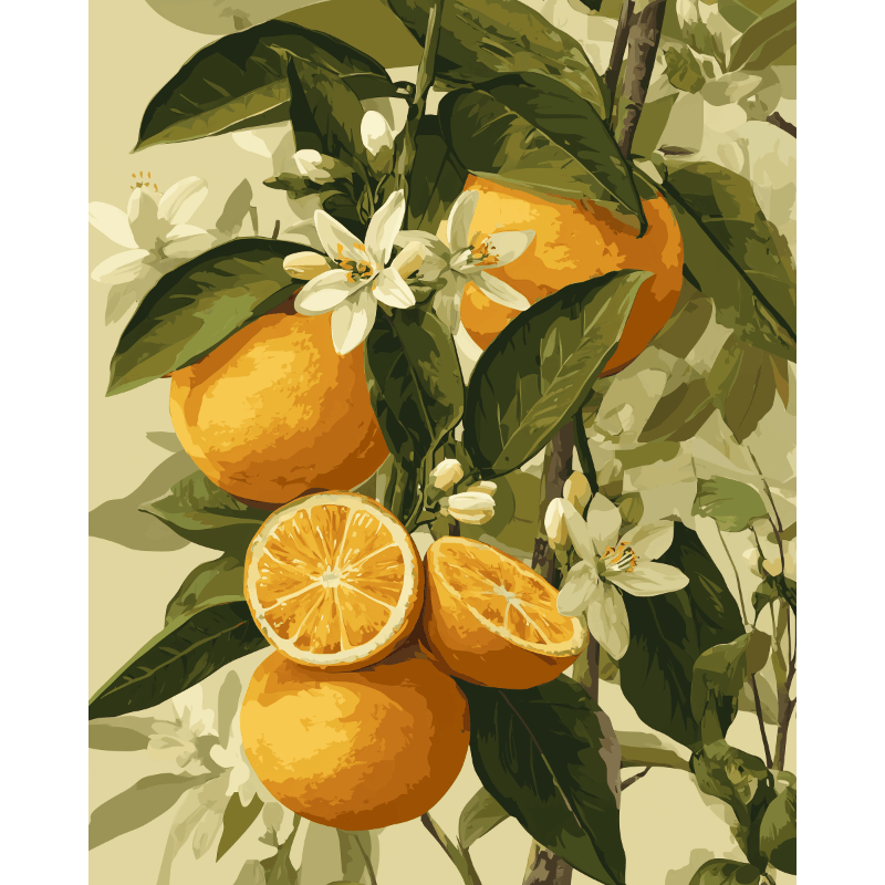 Citrus in Bloom Paint-by-Numbers Kit – Maison Artsen