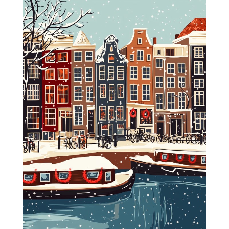 Festive Amsterdam Paint-by-Numbers Kit – Maison Artsen