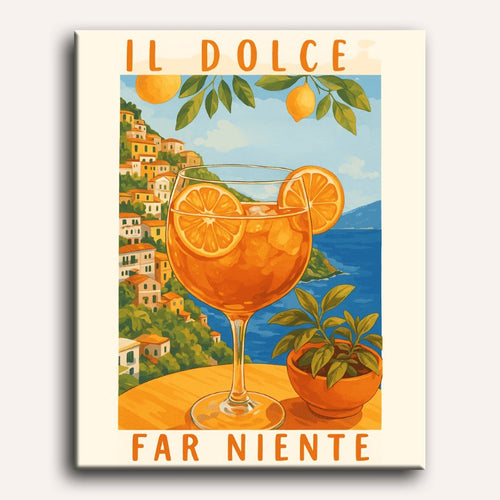Peinture par numéro adulte Aperol en Italie, visuel complet du design sur toile — Maison Artsen
