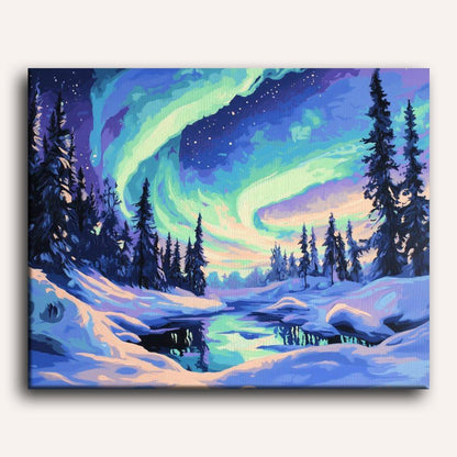 Northern Lights Paint-by-Numbers Kit – Maison Artsen