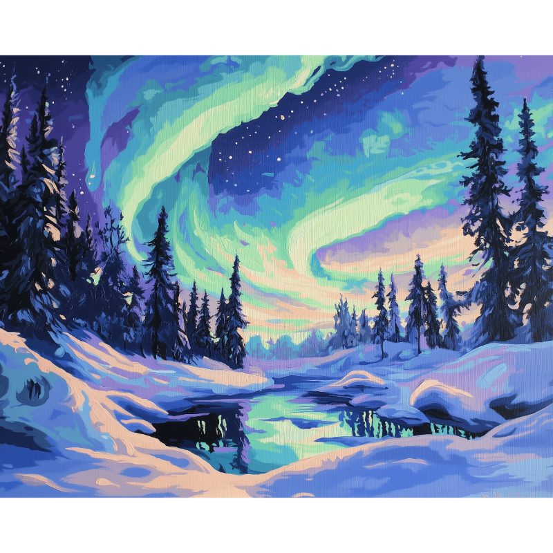 Northern Lights Paint-by-Numbers Kit – Maison Artsen