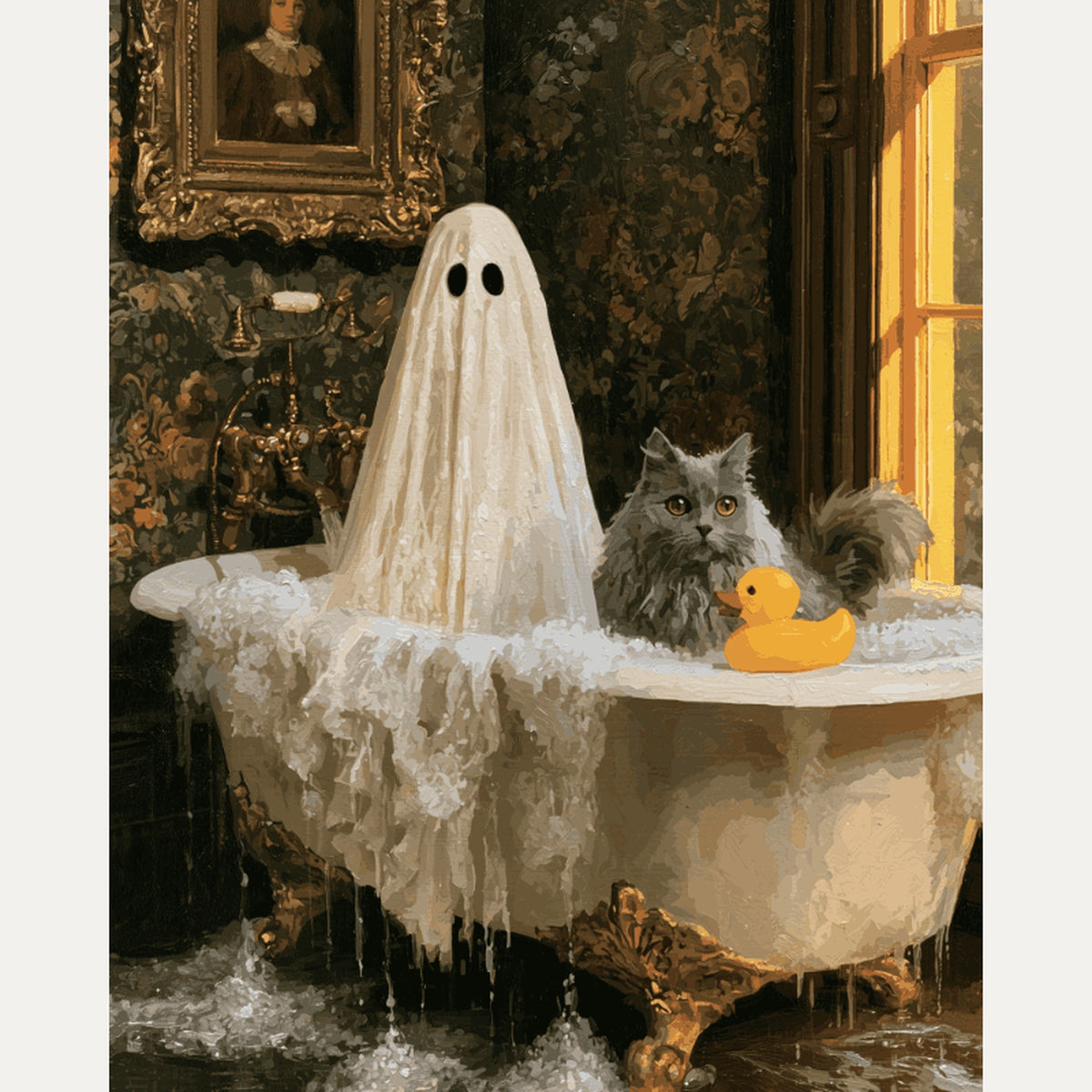 Peinture par numéro adulte Bain Moussant du Fantôme, visuel complet du design — Maison Artsen