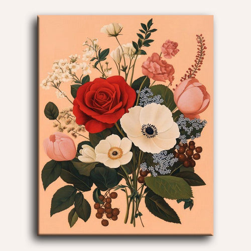 Pretty Flower Bouquet Paint-by-Numbers Kit – Maison Artsen